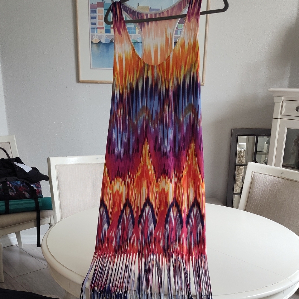 Sassy Red and Orange Maxi Dress